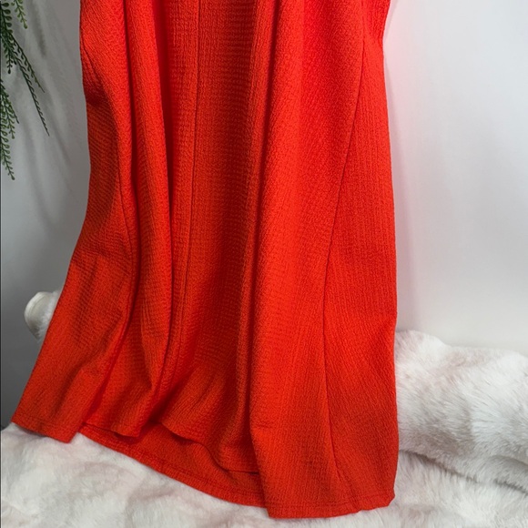 Chic Ruffled Orange Midi Dress - Picture 6 of 6